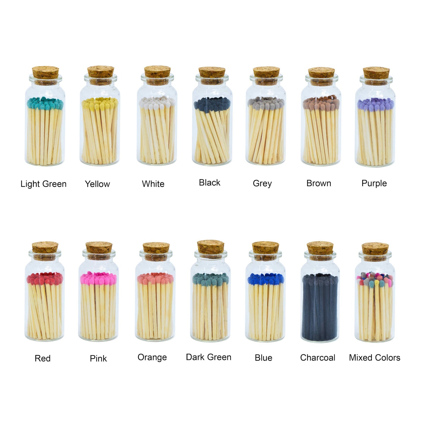 Chandler Studio - Small Match Bottles - Safety Matches in Jars - White: 20 Matchsticks Jar