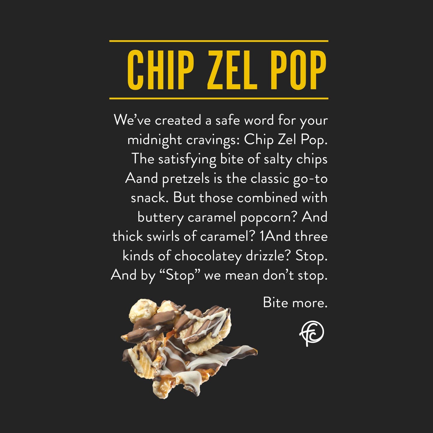 Funky Chunky - Chip Zel Pop | Chocolate Popcorn | 2-ounce Bags