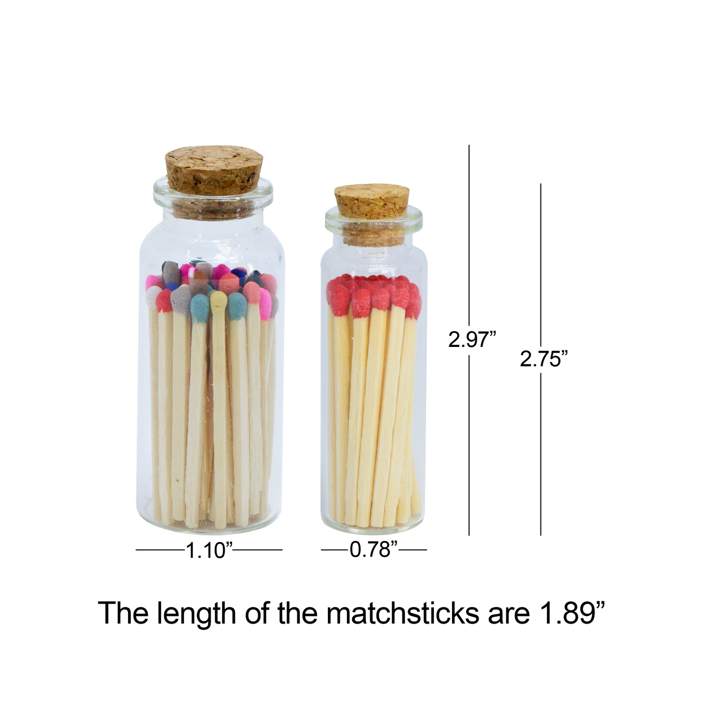 Chandler Studio - Small Match Bottles - Safety Matches in Jars - White: 20 Matchsticks Jar