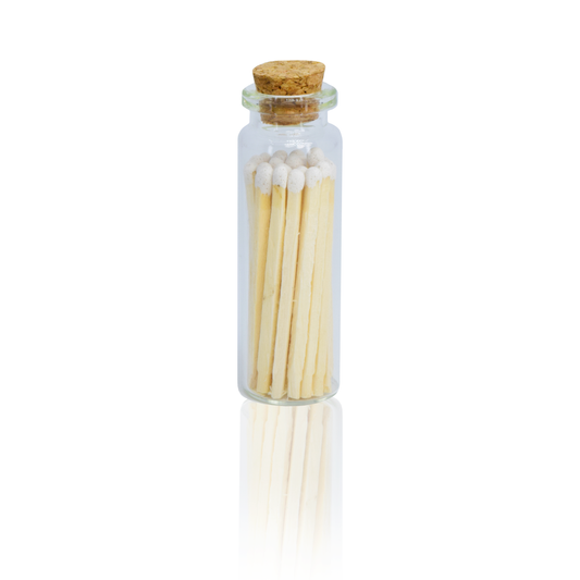 Chandler Studio - Small Match Bottles - Safety Matches in Jars - White: 20 Matchsticks Jar