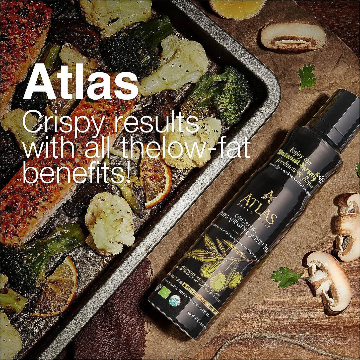 Atlas Organic Extra Virgin Olive Oil Spray-5.4 fl oz bottle