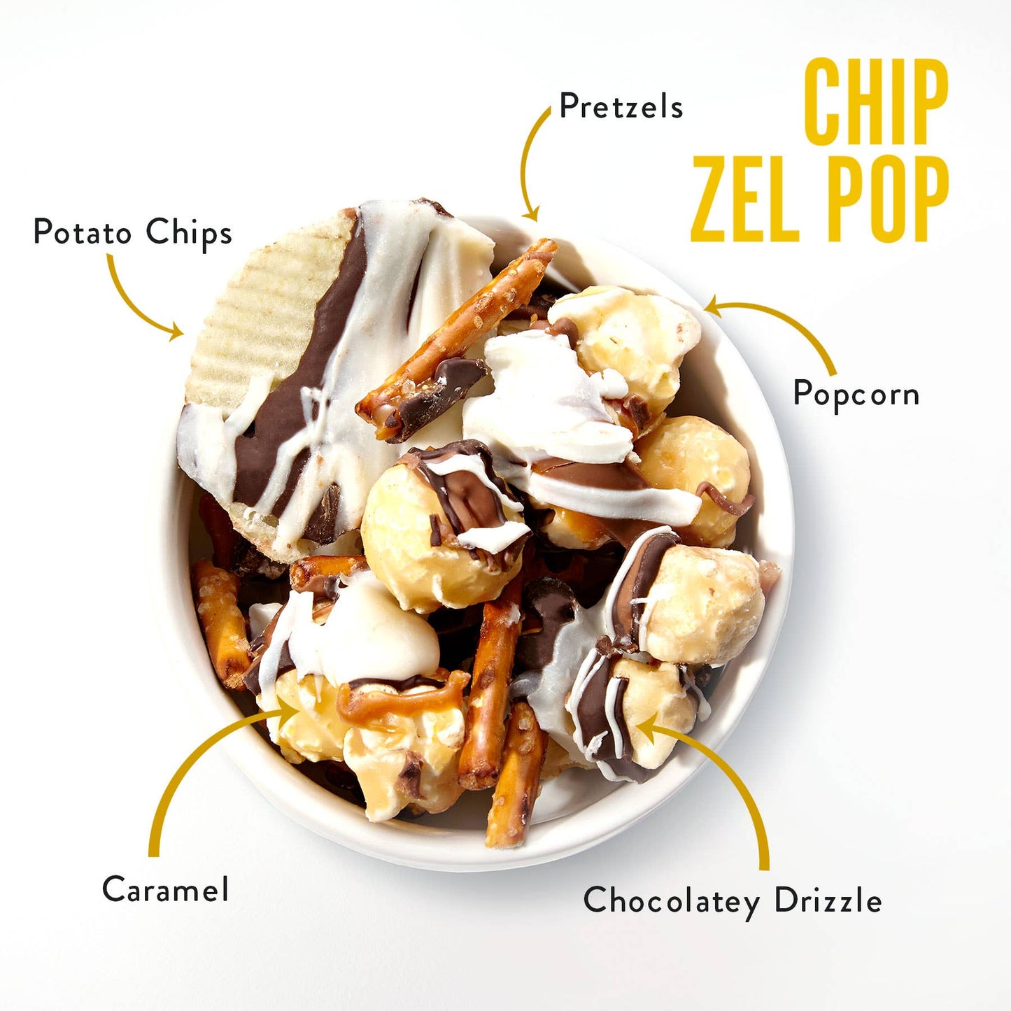 Funky Chunky - Chip Zel Pop | Chocolate Popcorn | 2-ounce Bags