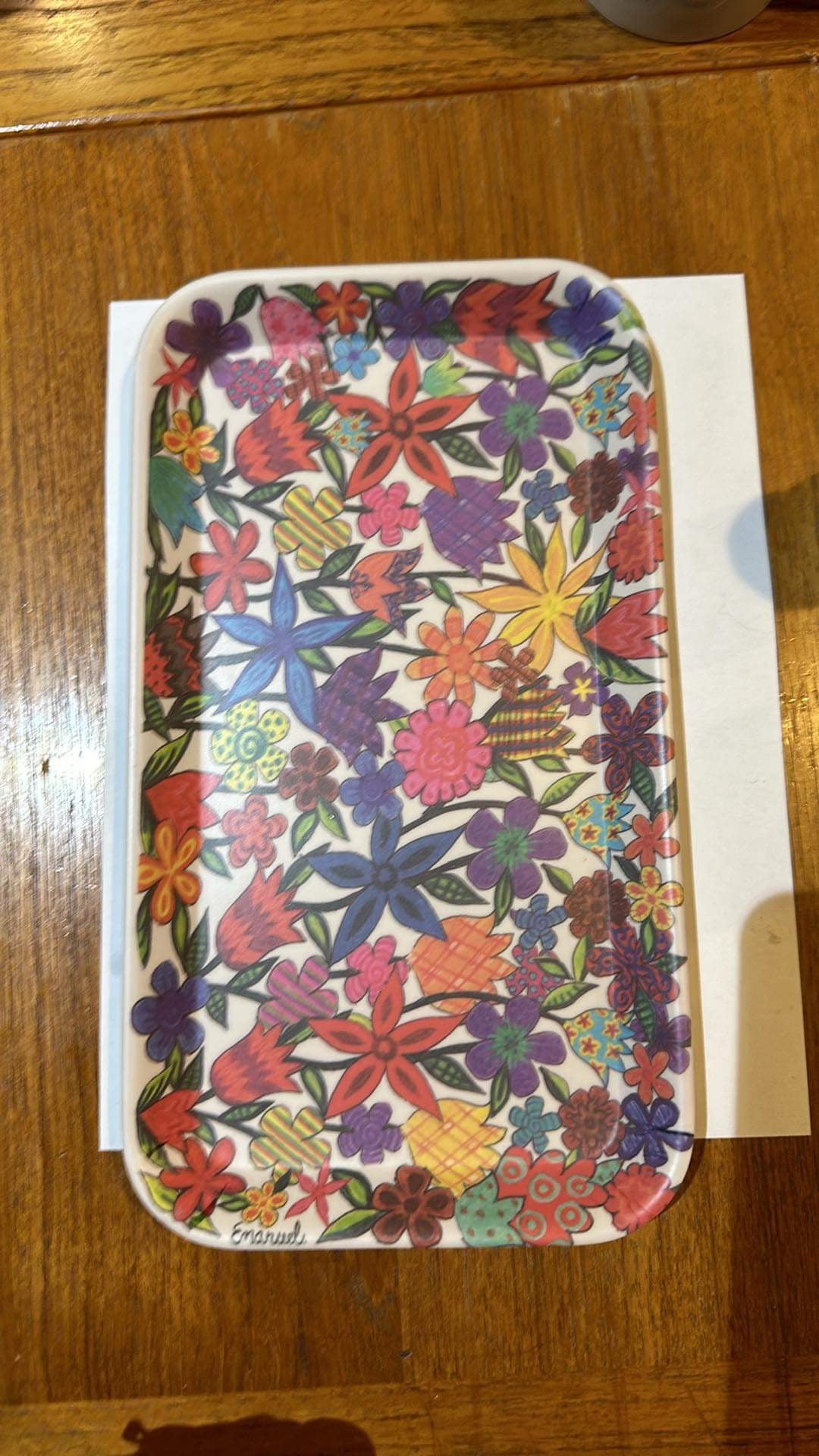 Made in Israel Yair Emanuel tray - small - flowers