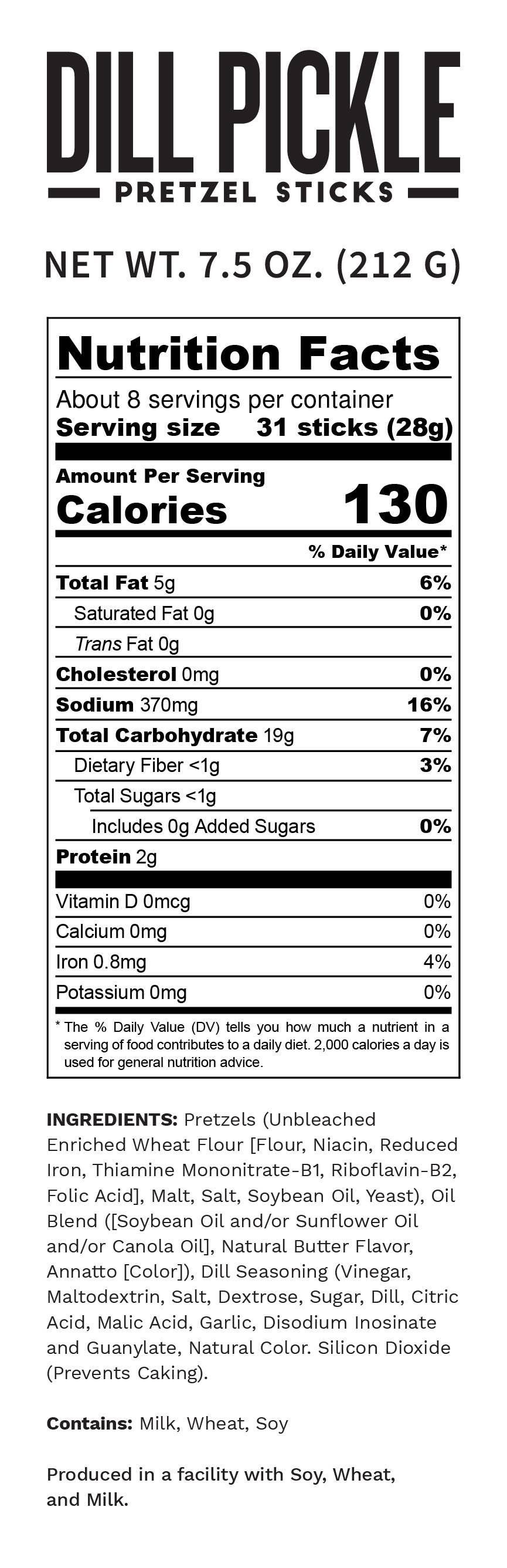 Pop Daddy Snacks - Pop Daddy – Dill Pickle Seasoned Pretzels 7.5oz