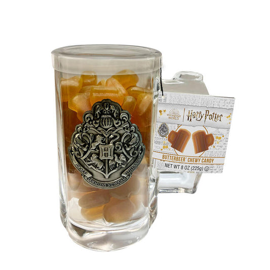 Harry Potter™ Butterbeer™ Glass Mug with candy  bb date: jan 25, 2025