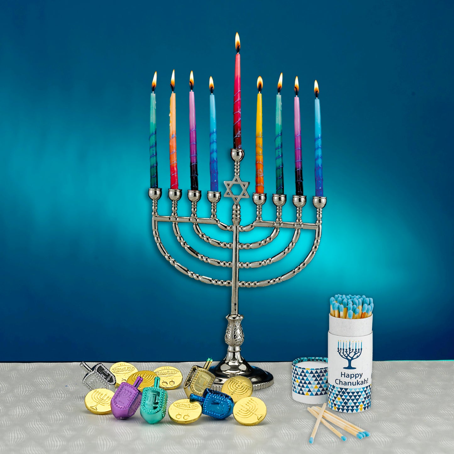 Extra Long Chanukah Matches - 40 Matches/Box - Blue Tube