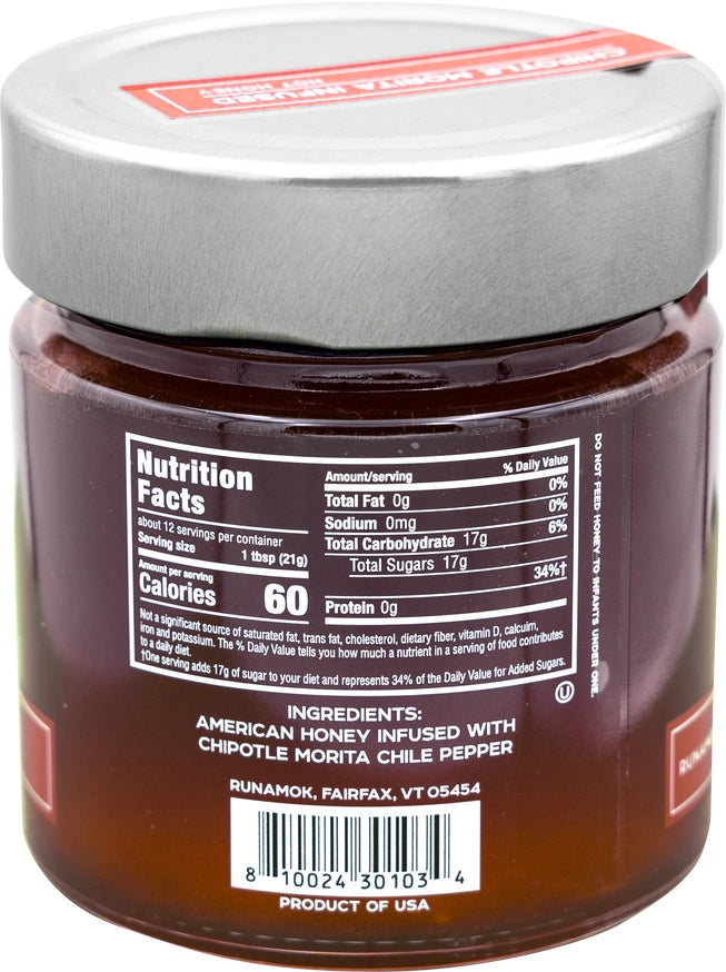 Runamok Chipotle Morita Infused Smoky Hot Honey 9 oz