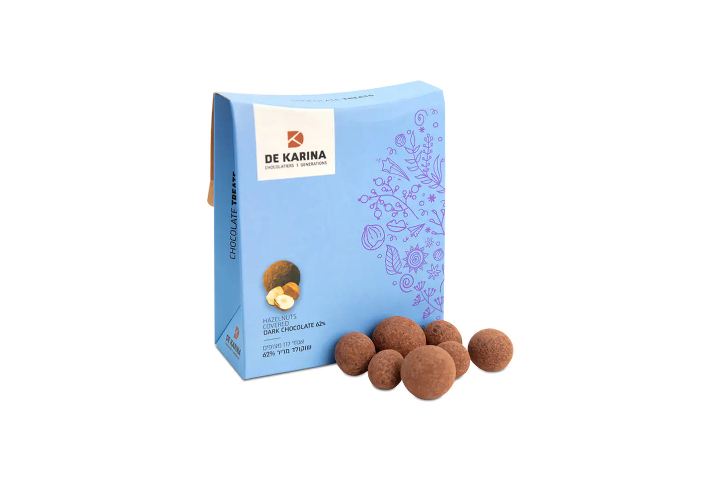 Made in Israel Dekarina Treats Chocolate Covered Hazelnuts - 50 grams
