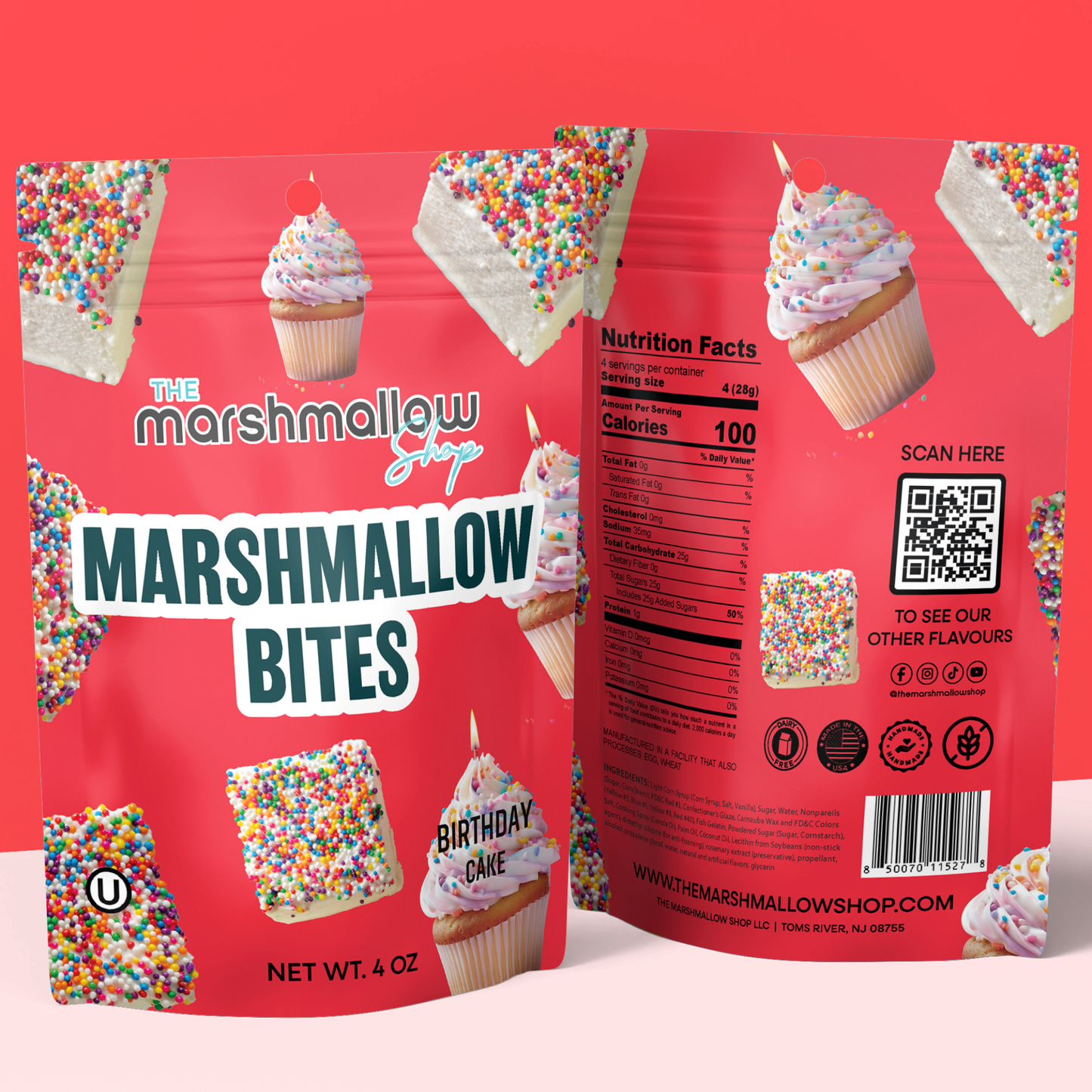 The Marshmallow Shop - BIRTHDAY CAKE MARSHMALLOW BITES