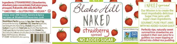 Blake Hill "Naked" Strawberry Spread -No added sugar!