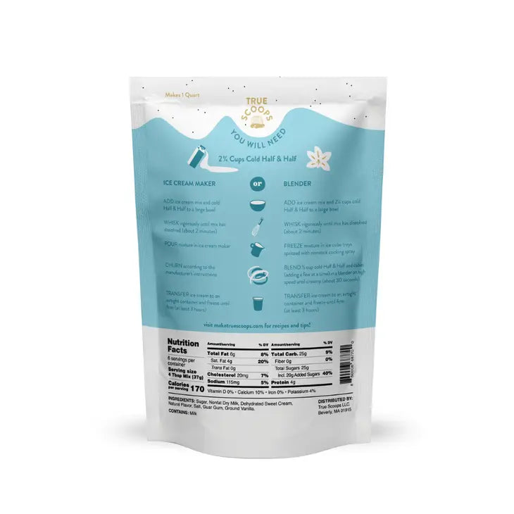 True Scoops Vanilla Ice Cream Mix