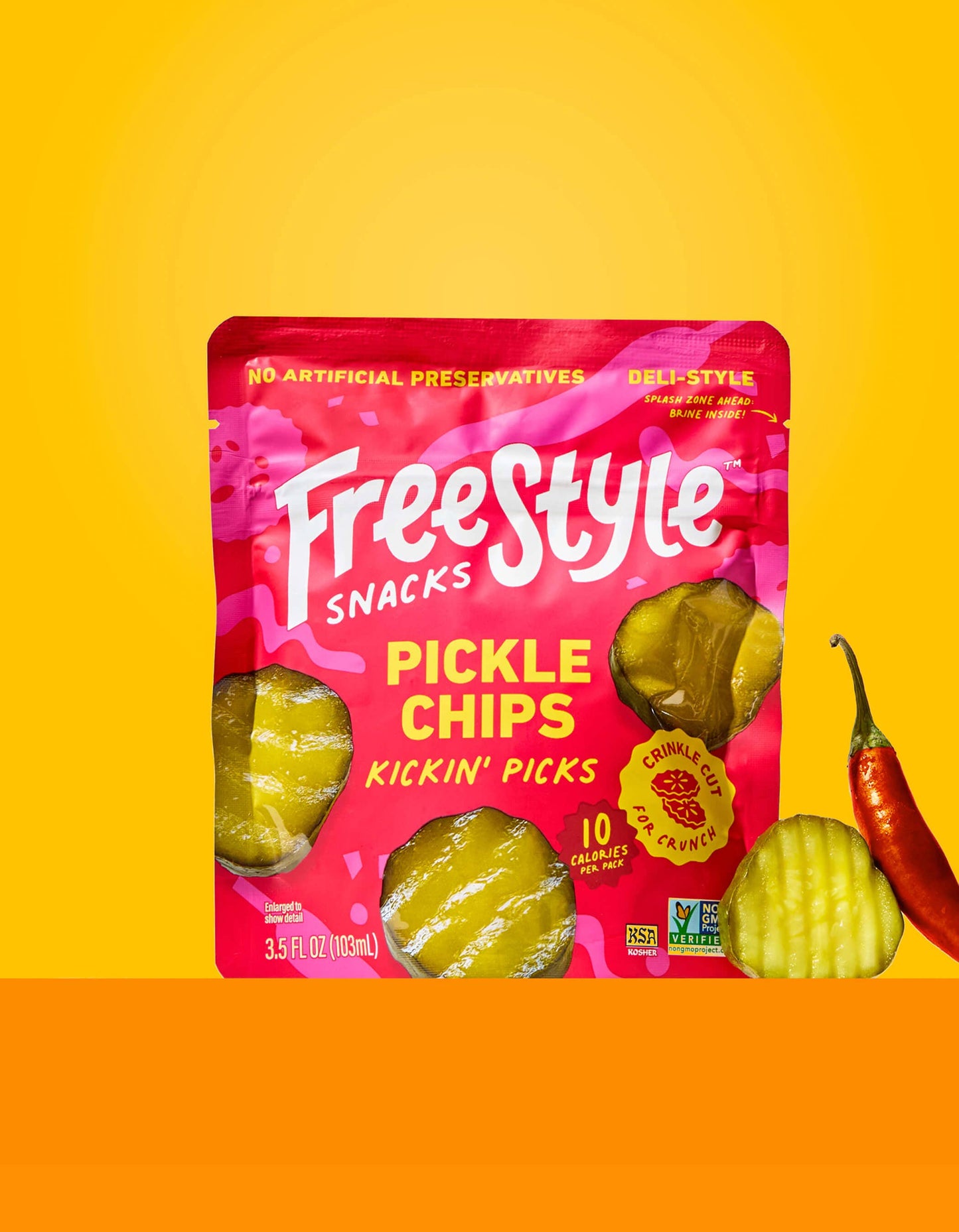 Freestyle Snacks - Kickin' Picks Pickle Chips (6 Pack)