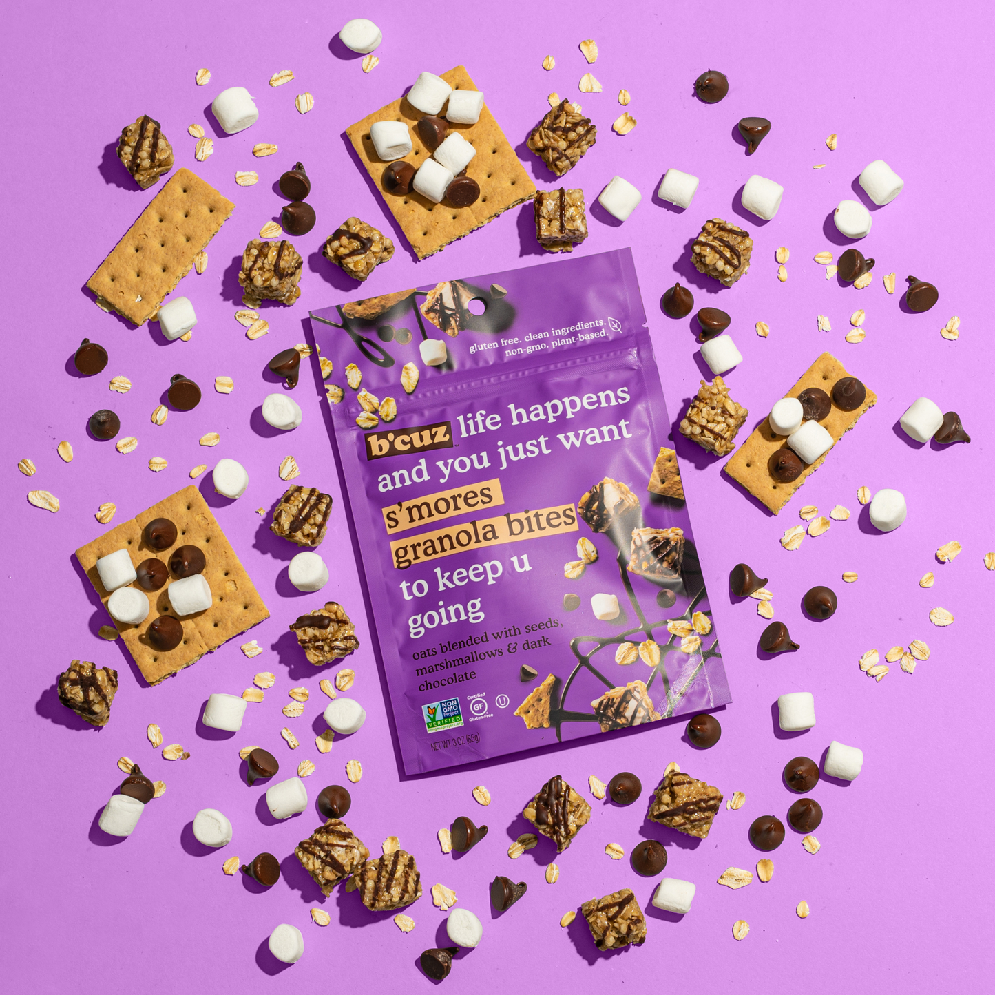 Bcuz Snacks - S'more Granola Bites 3oz. 12 pack