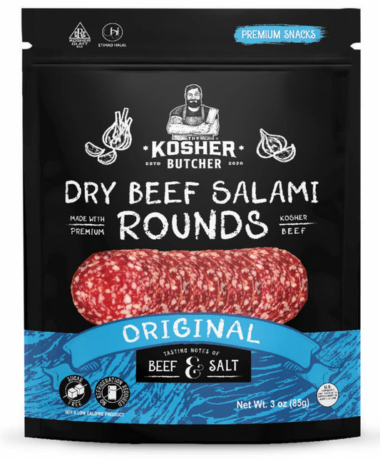 The Kosher Butcher - Dry Beef Salami Rounds 3 oz - Original