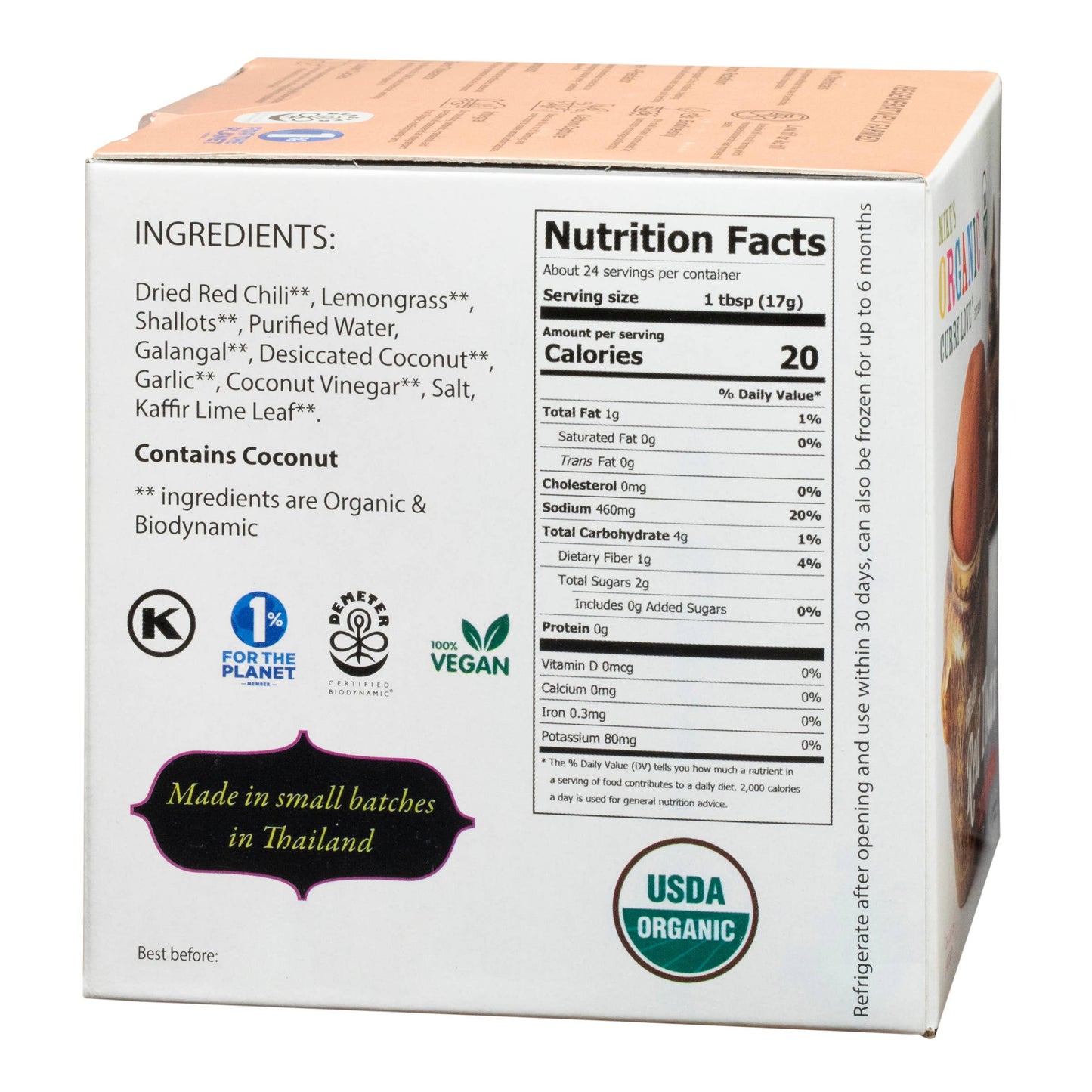 Mike's Organic Curry Love - Biodynamic Red Thai Curry Paste - Restaurant size