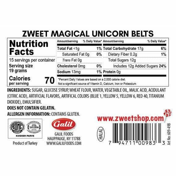 Galil Brands - Unicorn Kiss Sour Belts | Zweet | 10 oz