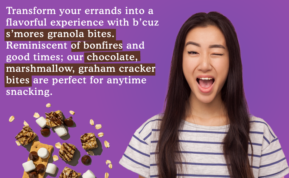 Bcuz Snacks - S'more Granola Bites 3oz. 12 pack