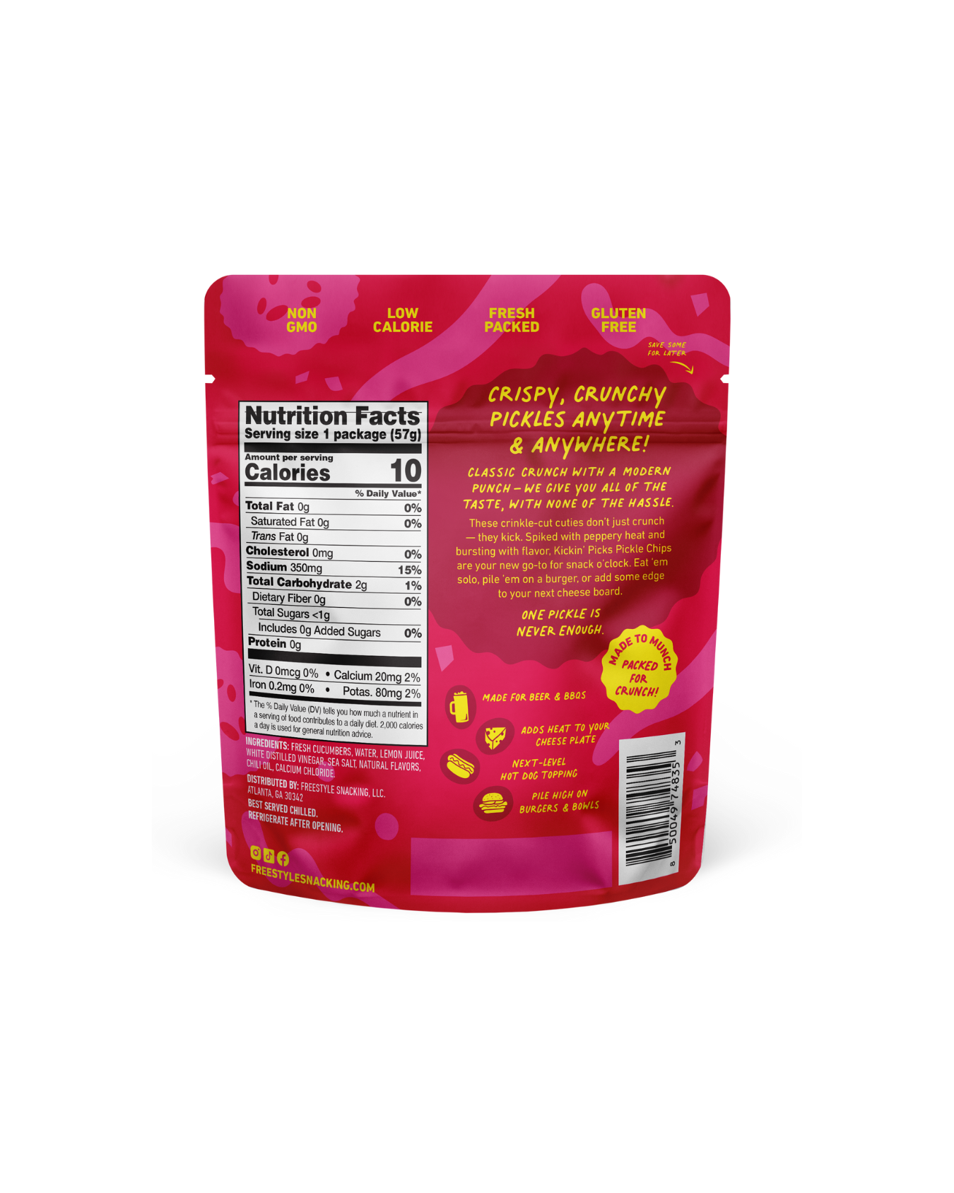 Freestyle Snacks - Kickin' Picks Pickle Chips (6 Pack)