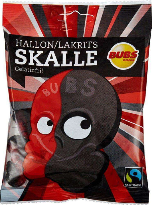 Bubs Hallonlakritsskalle (Raspberry, Licorice Skull)