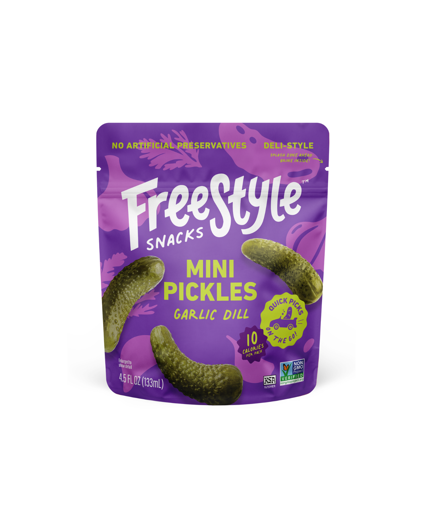 Freestyle Snacks - Garlic Dill Mini Pickles (6 Pack)