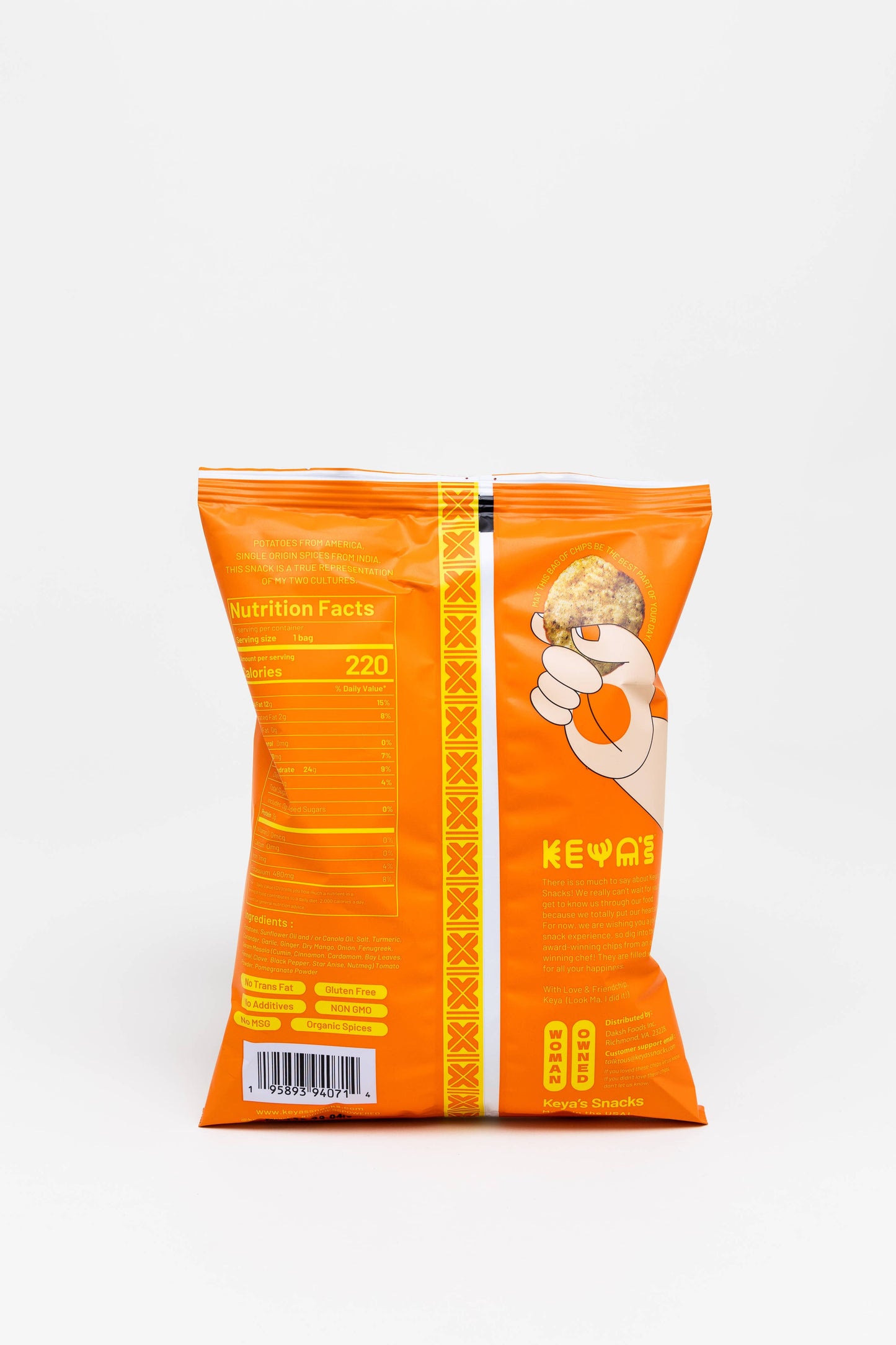 Keya's Snacks - Bombay Spice Masala Potato Chips 1.5 oz case (24 pack)