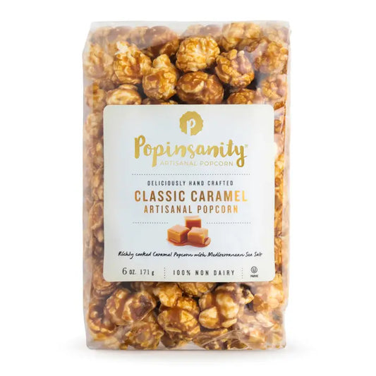 Popinsanity Popcorn - Vegan Caramel Fancy Popcorn - 6 oz