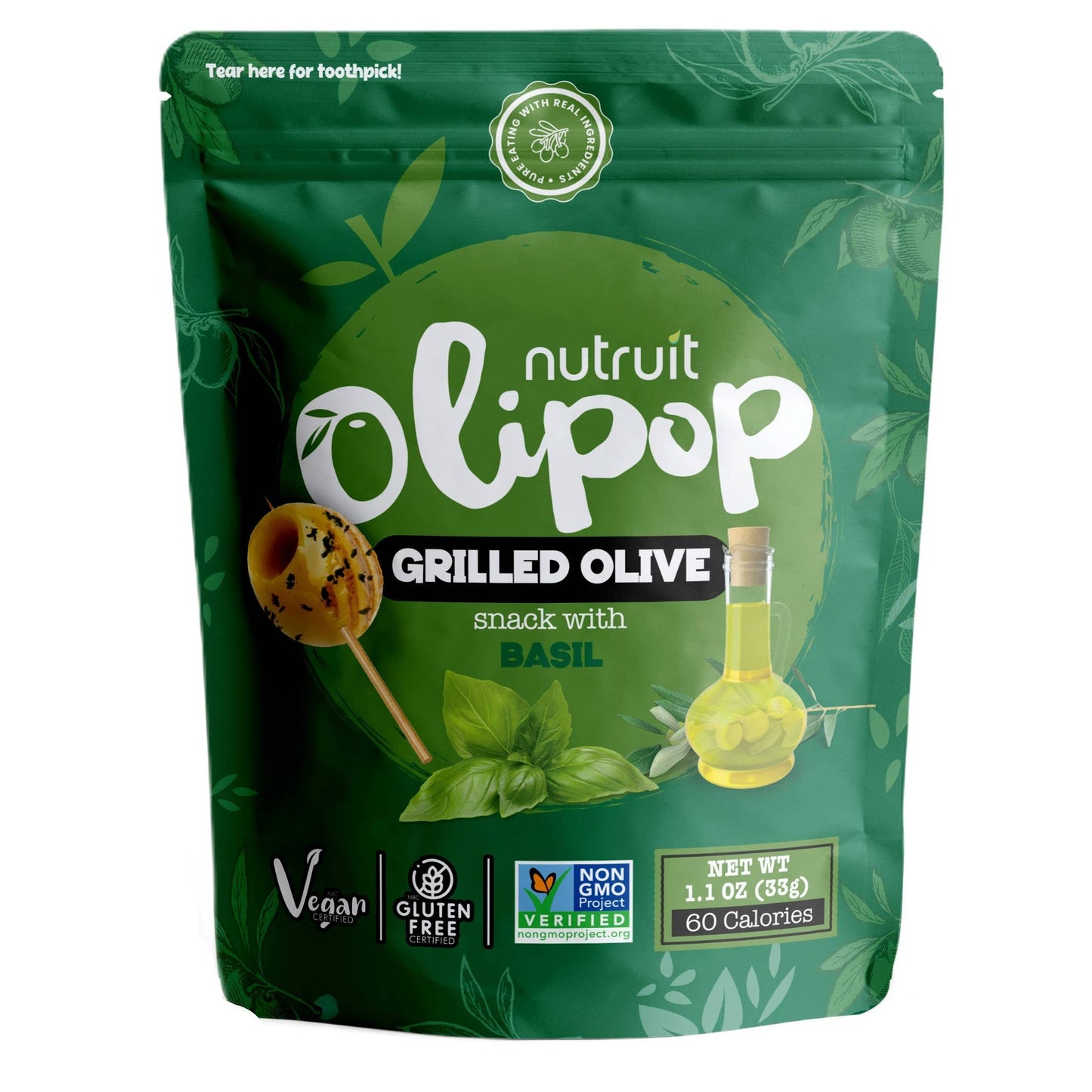 nutruit - Nutruit Grilled Olive Snack (Basil) (20 Pack)