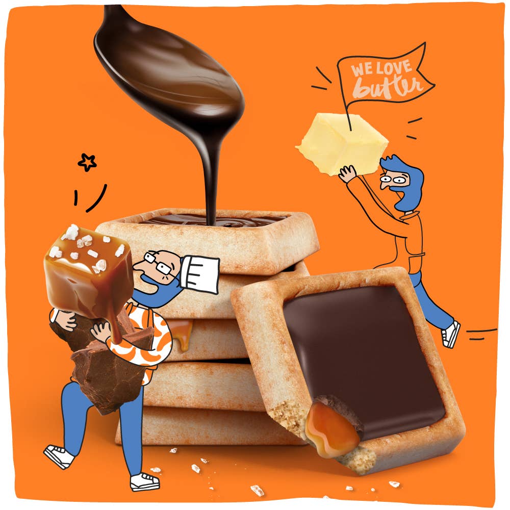 Michel et Augustin - 1 case of 18 Bars of Milk Chocolate and Caramel cookie