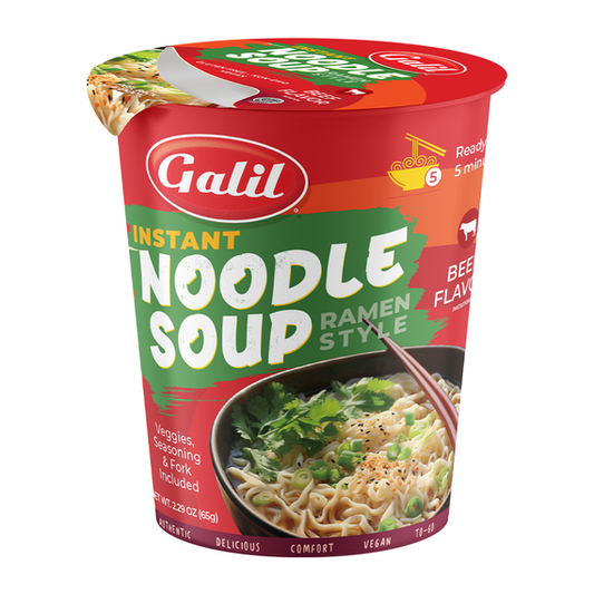 Galil Instant Cup Soup - Beef - Gluten Free Rice Ramen